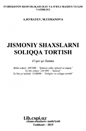 JISMONIY SHAXSLARNI SOLIQQA TORTISH